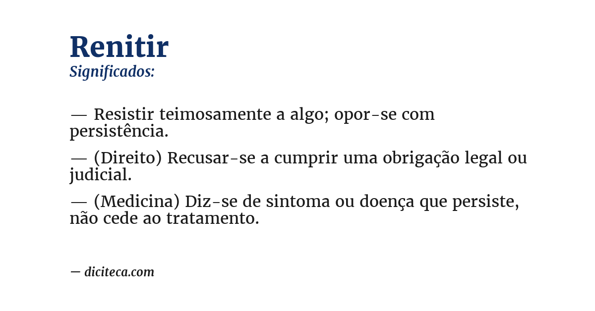 Significado de renitir