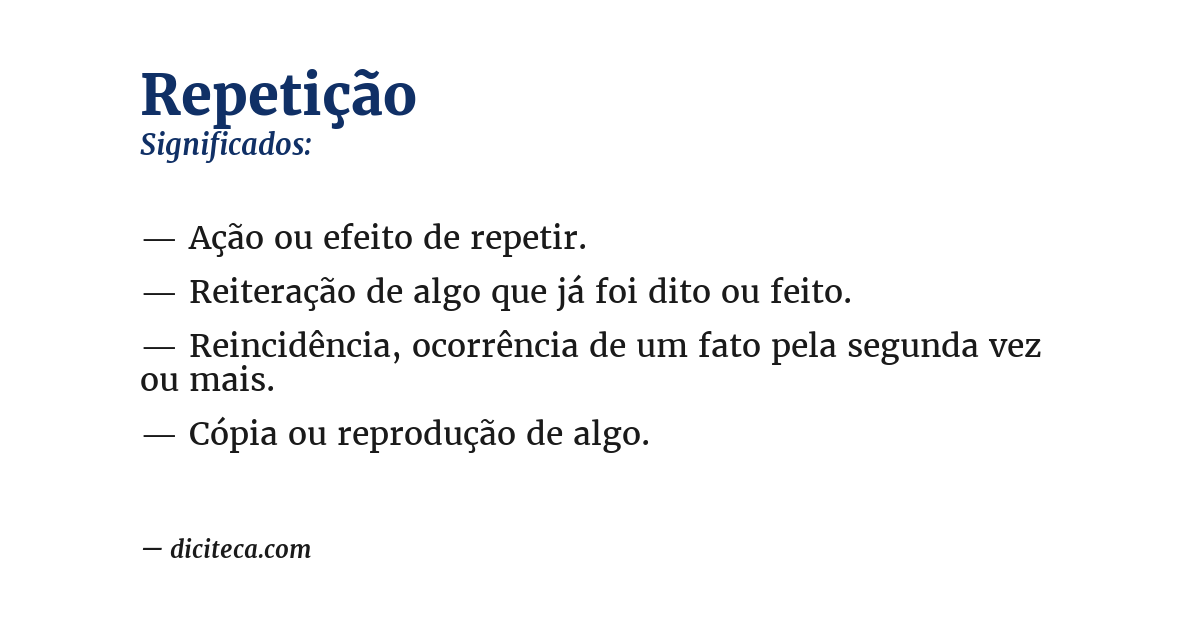 Significado de repetição
