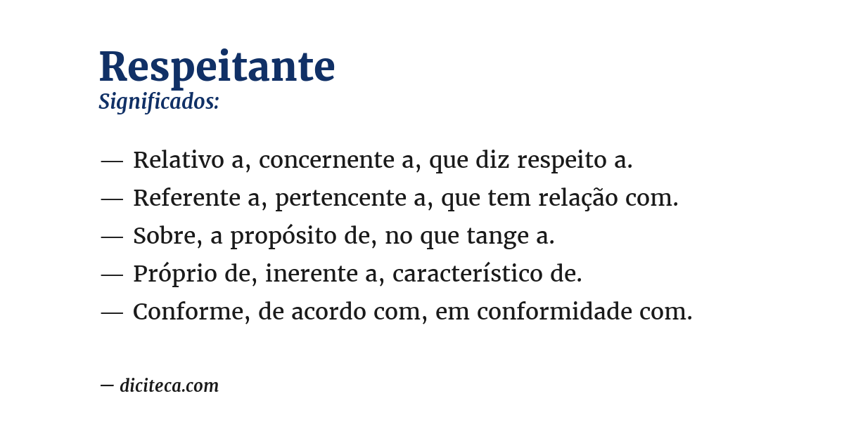 Significado de respeitante