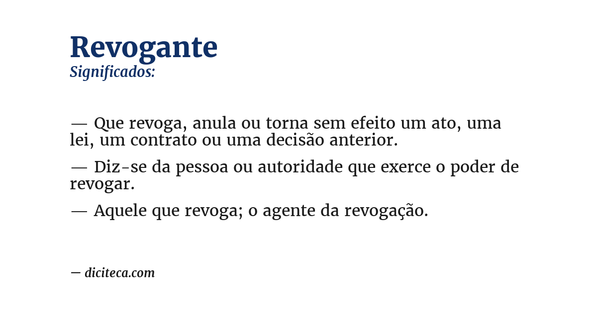Significado de revogante