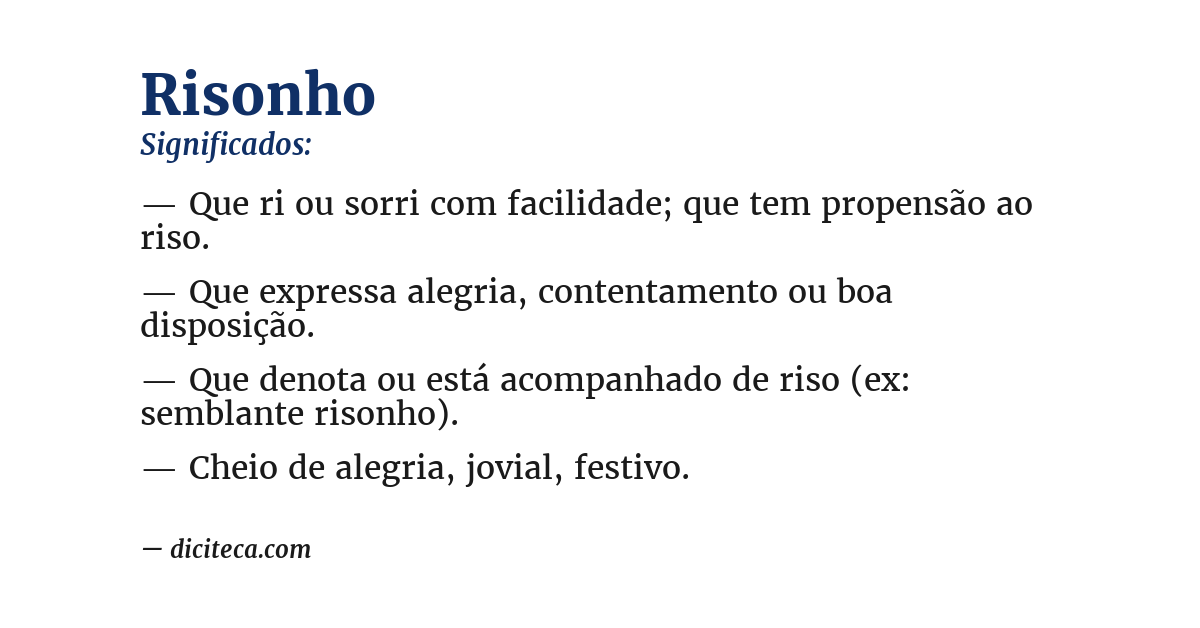 Significado de risonho