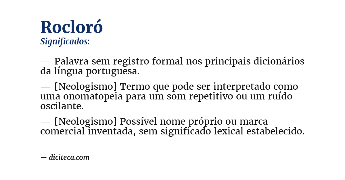 Significado de rocloró