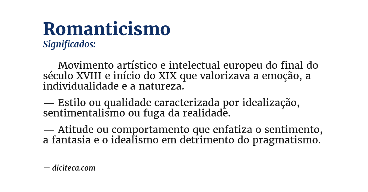 Significado de romanticismo