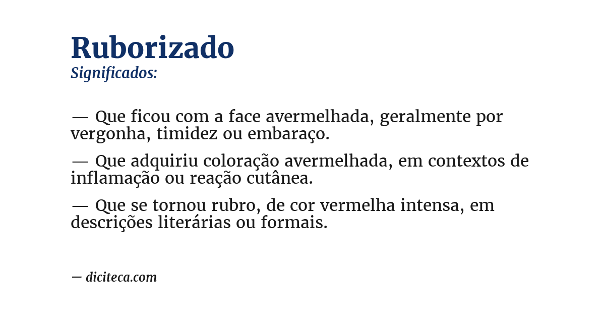 Significado de ruborizado