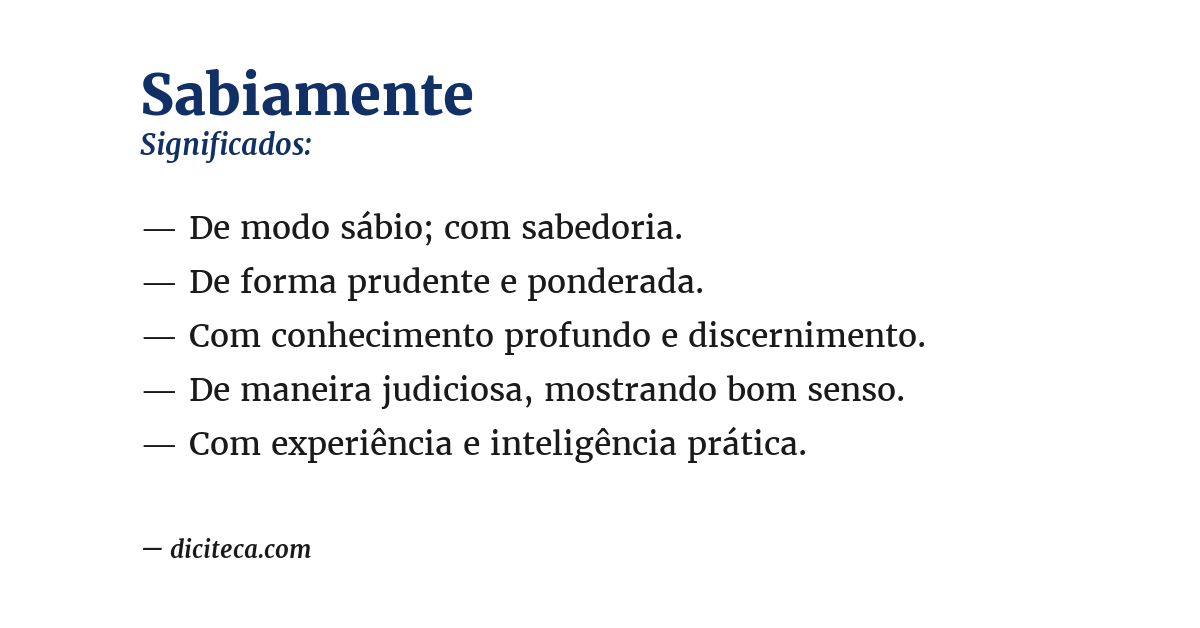 Significado de sabiamente
