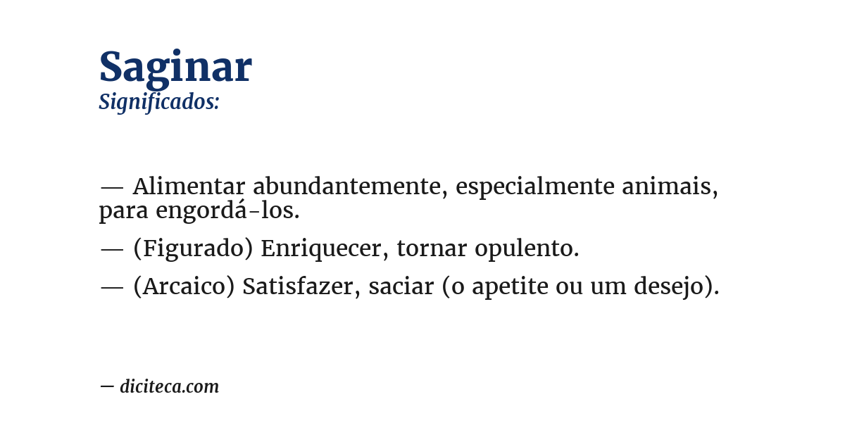 Significado de saginar