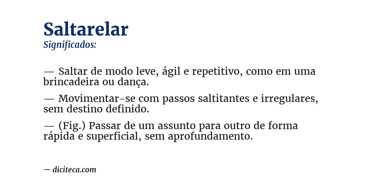 Significado de saltarelar