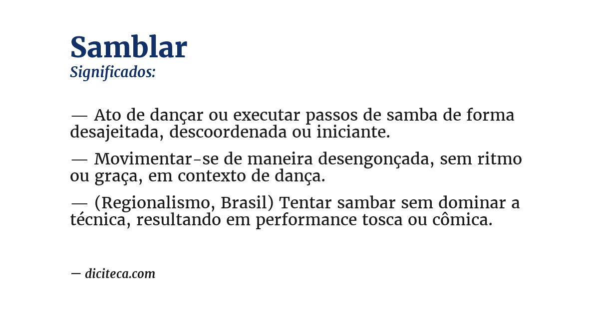 Significado de samblar