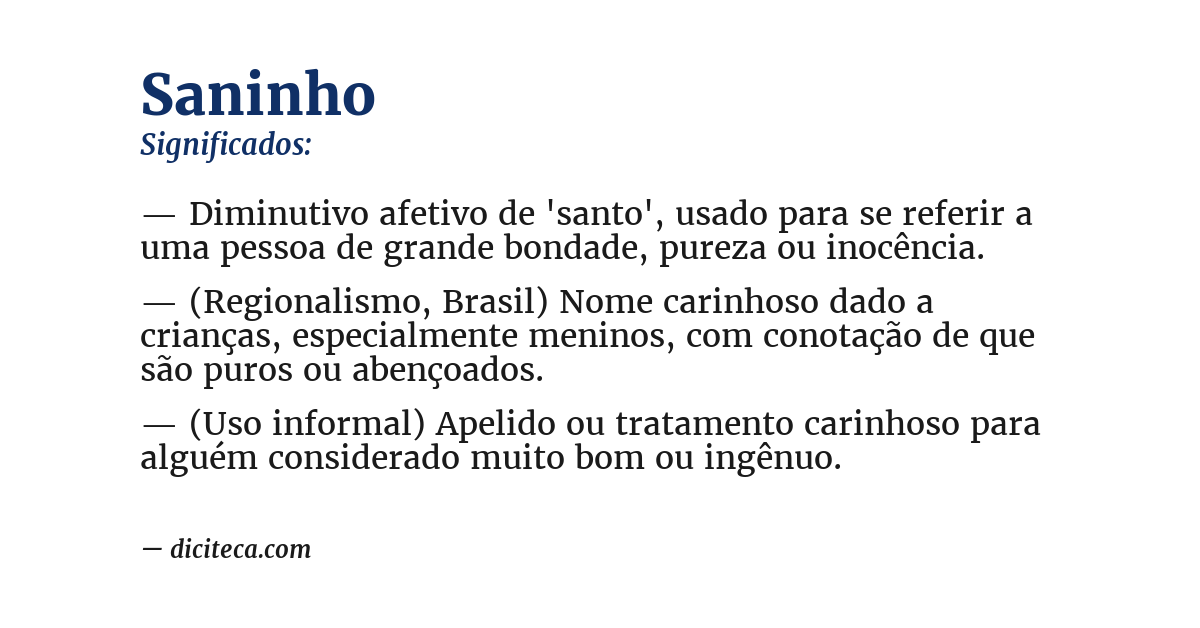 Significado de saninho