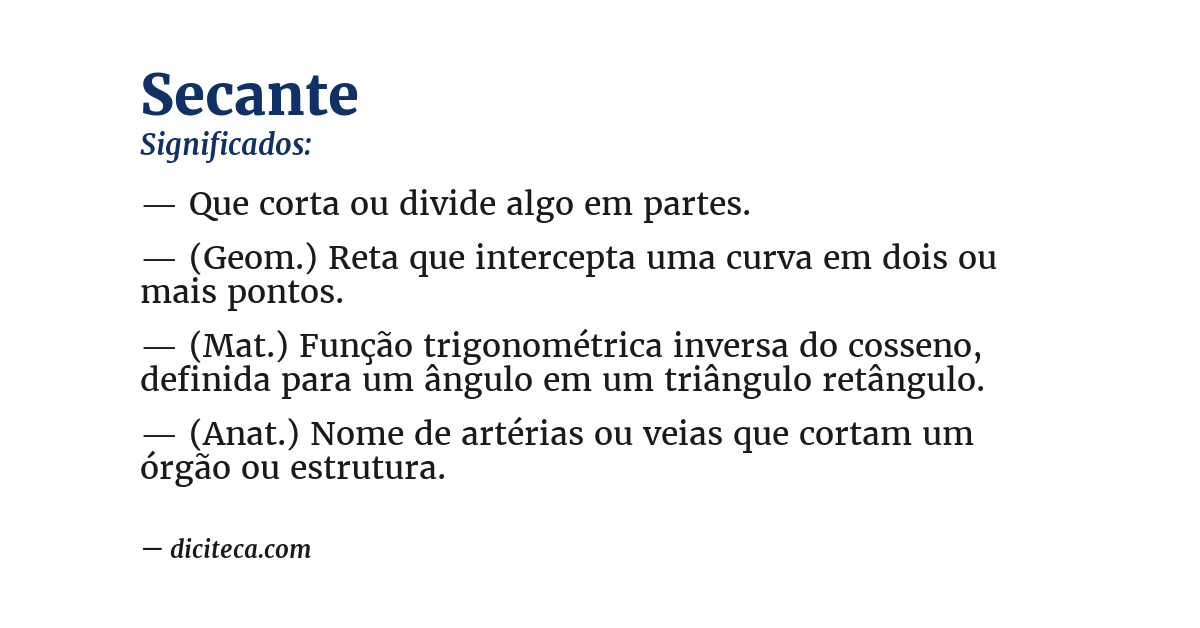 Significado de secante