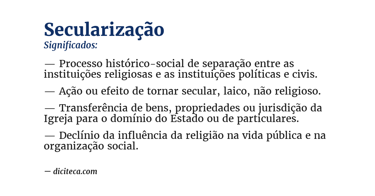 Significado de secularização