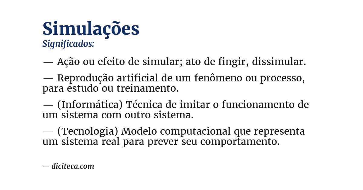 Significado de simulações