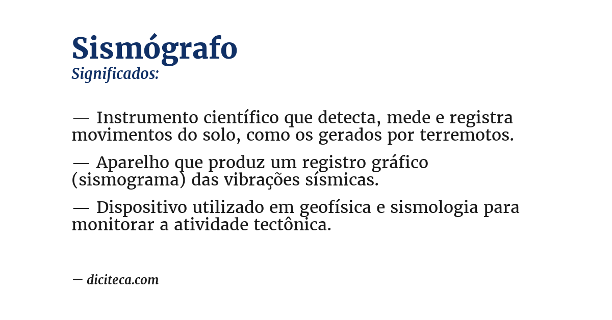 Significado de sismógrafo