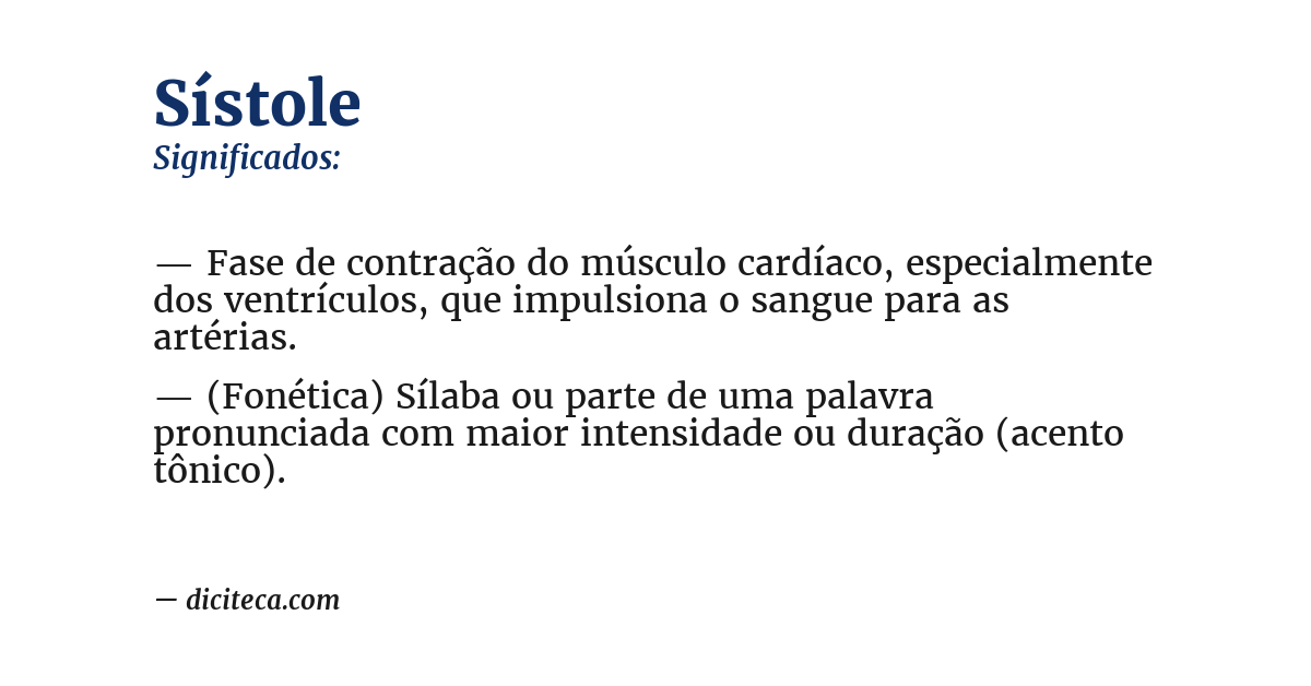Significado de sístole