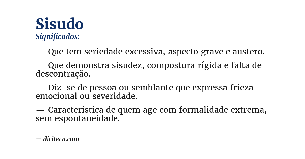 Significado de sisudo