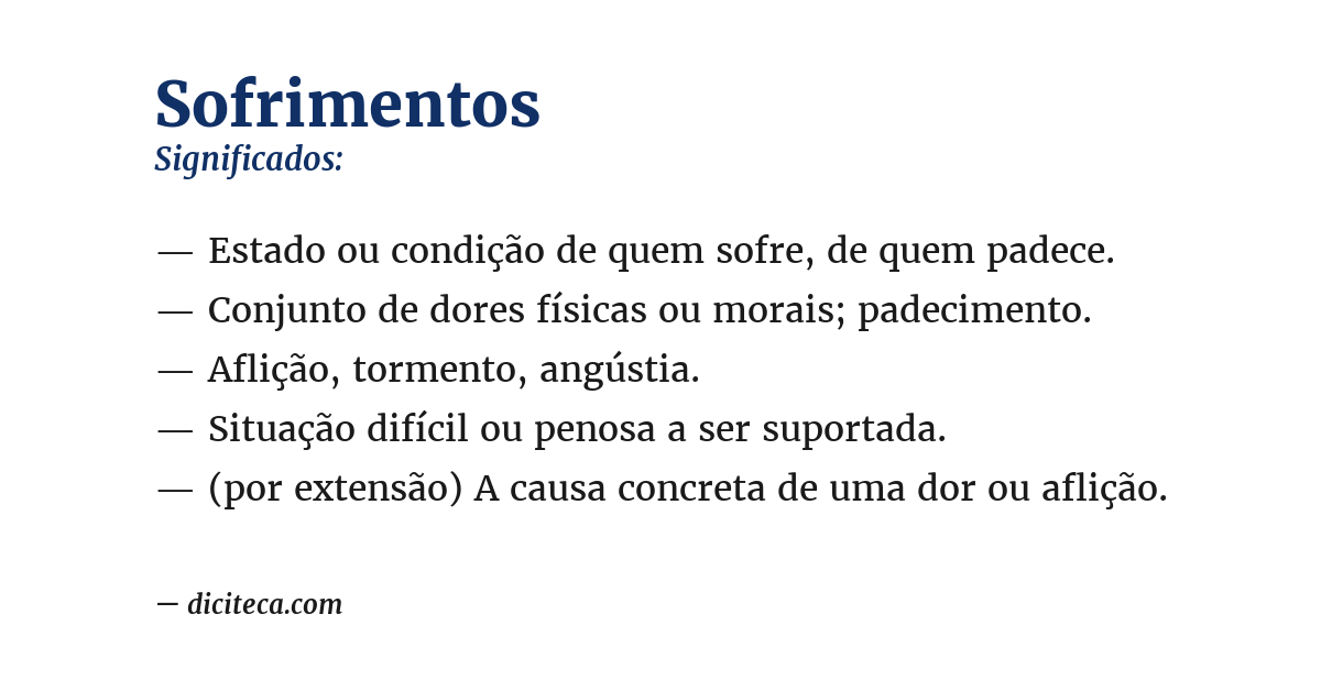 Significado de sofrimentos