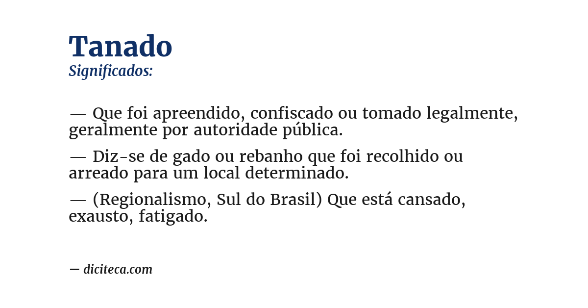 Significado de tanado