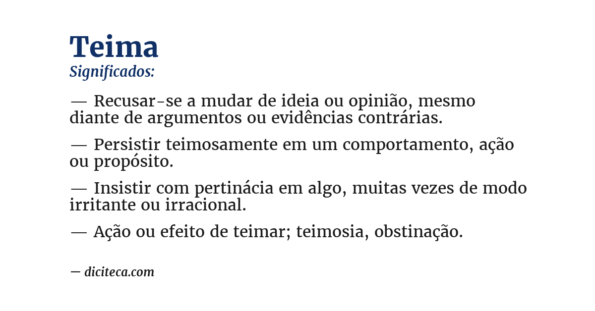 Significado de teima