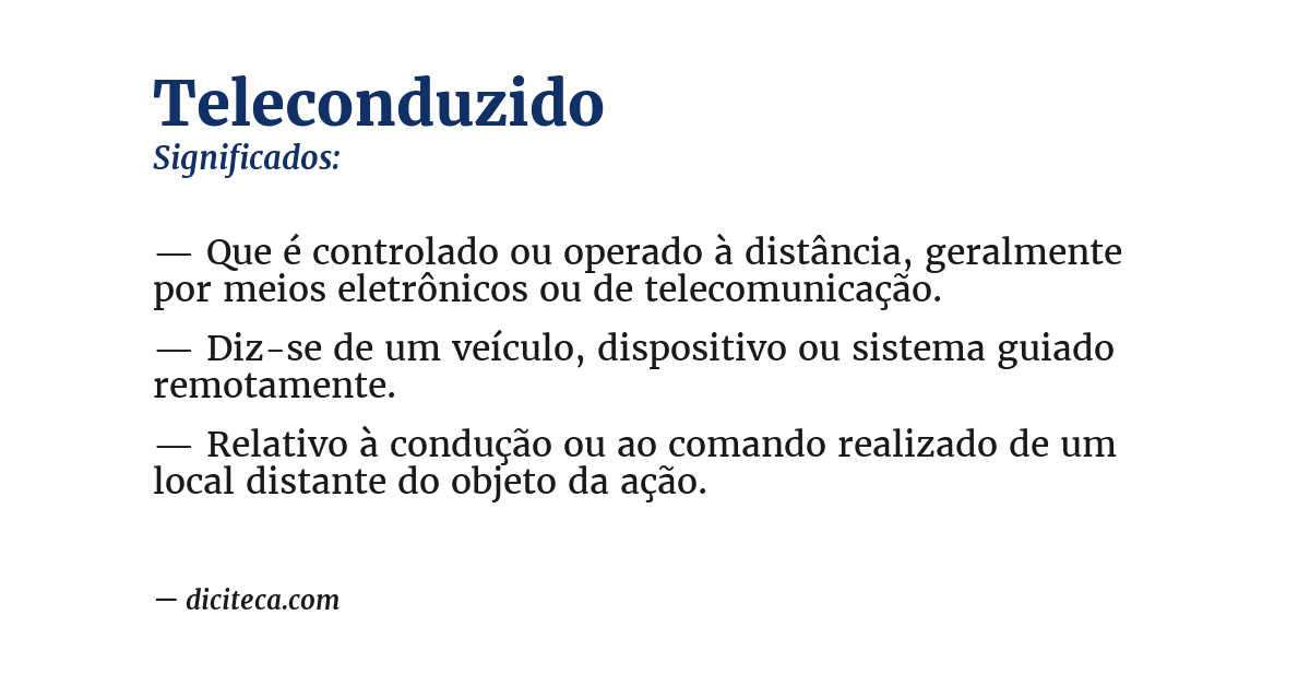 Significado de teleconduzido