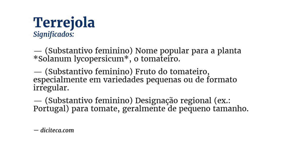 Significado de terrejola