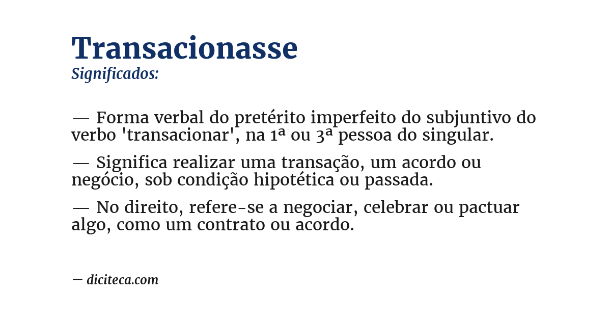 Significado de transacionasse