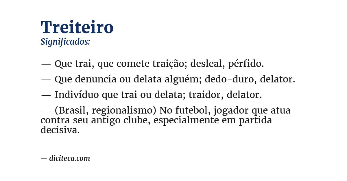 Significado de treiteiro