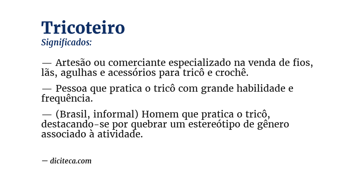 Significado de tricoteiro