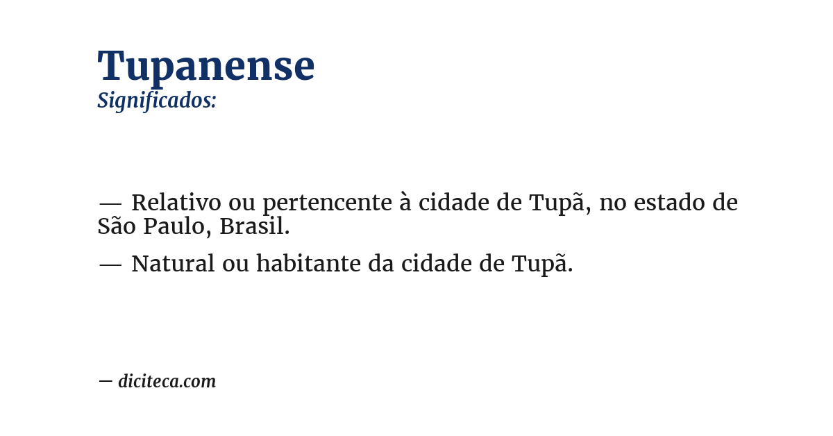 Significado de tupanense
