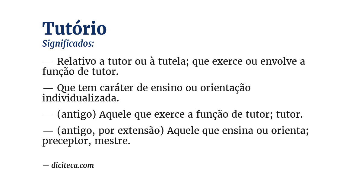 Significado de tutório