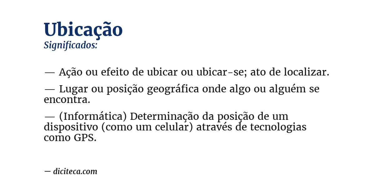 Significado de ubicação