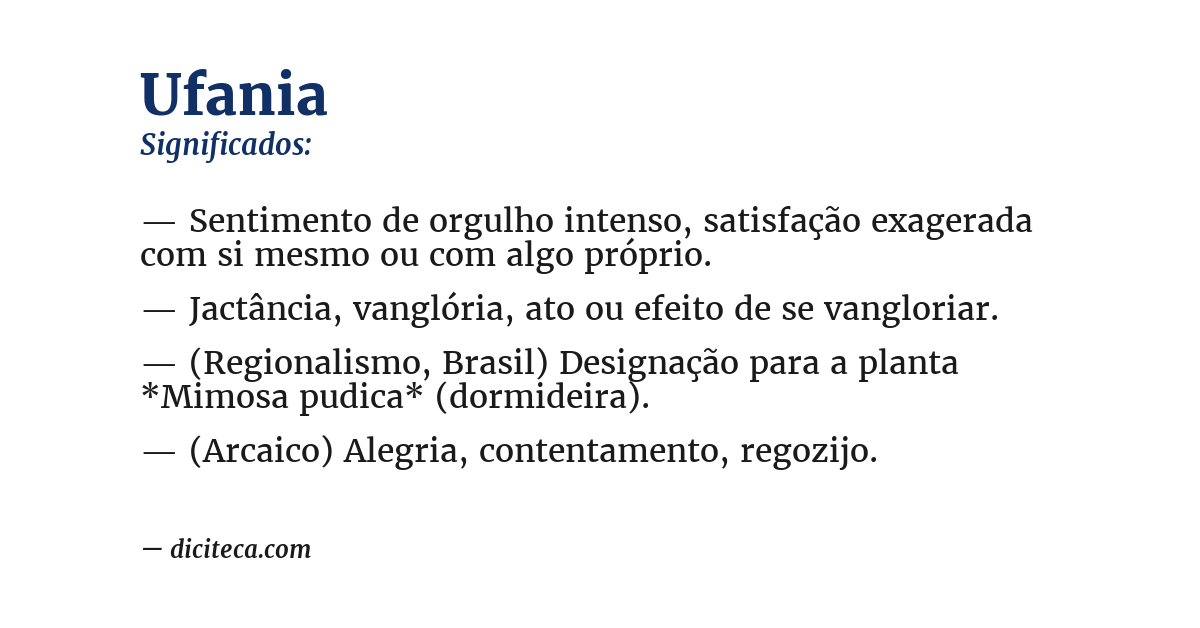 Significado de ufania