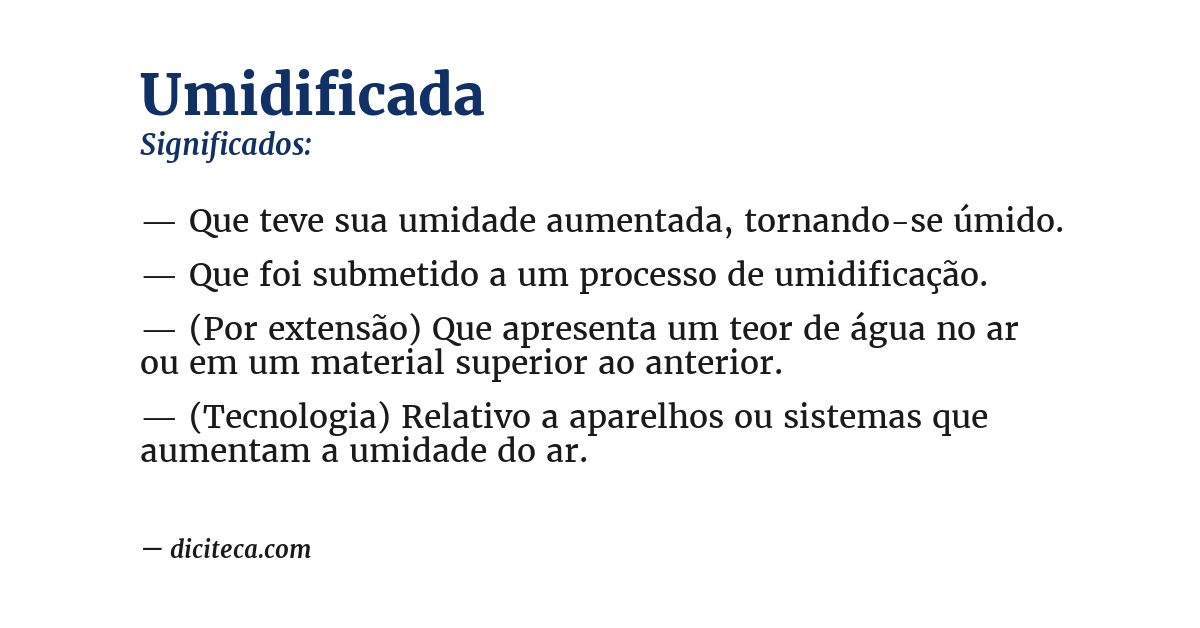 Significado de umidificada