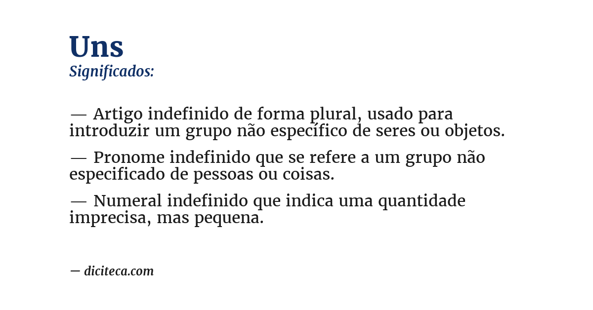 Significado de uns