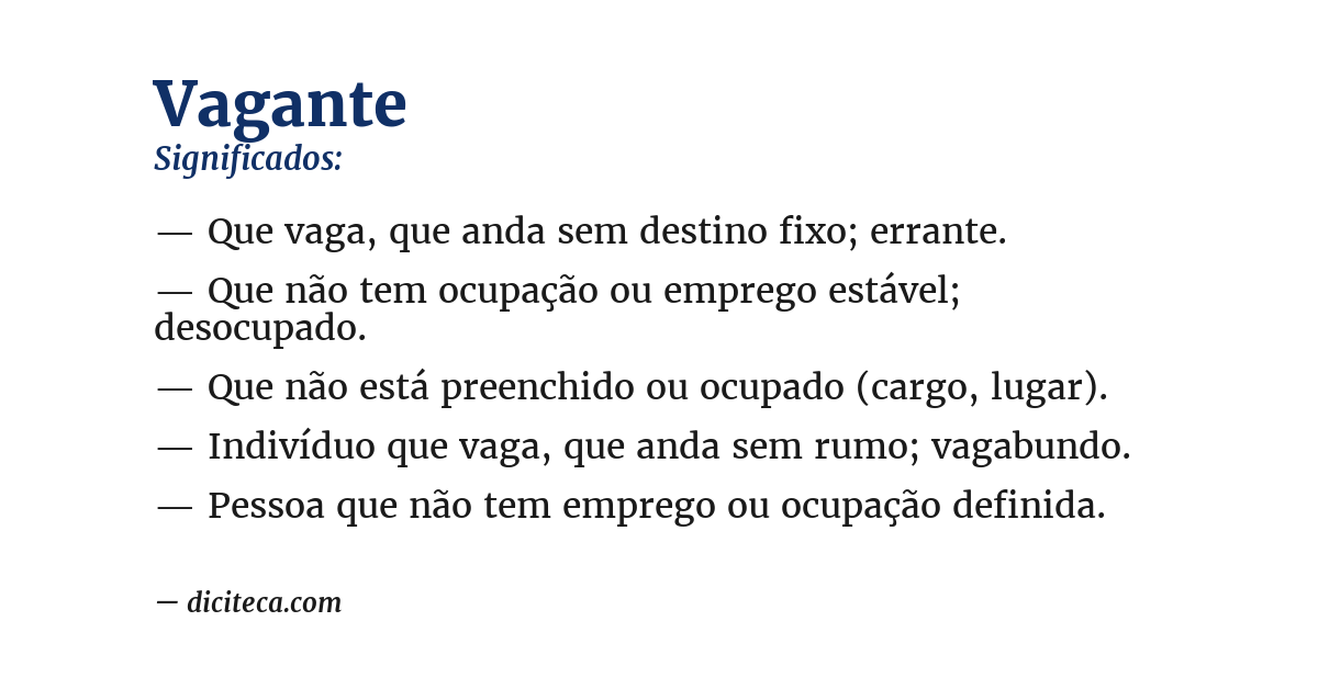Significado de vagante