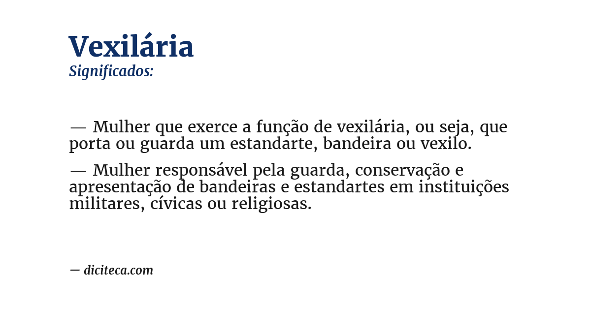 Significado de vexilária