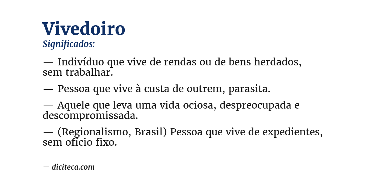 Significado de vivedoiro