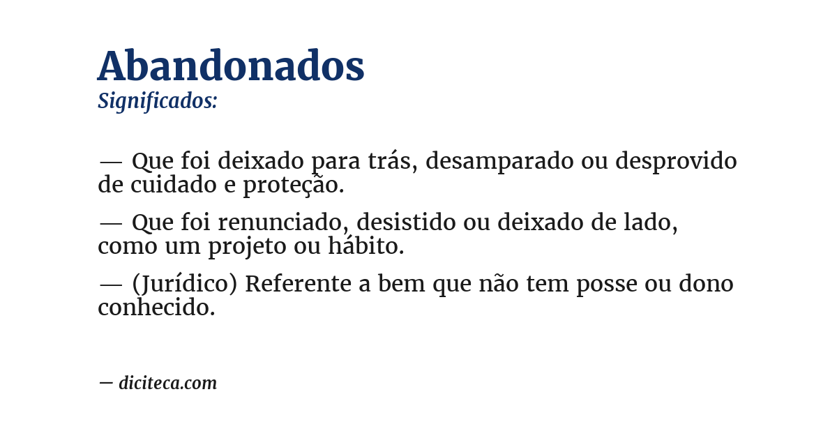 Significado de abandonados