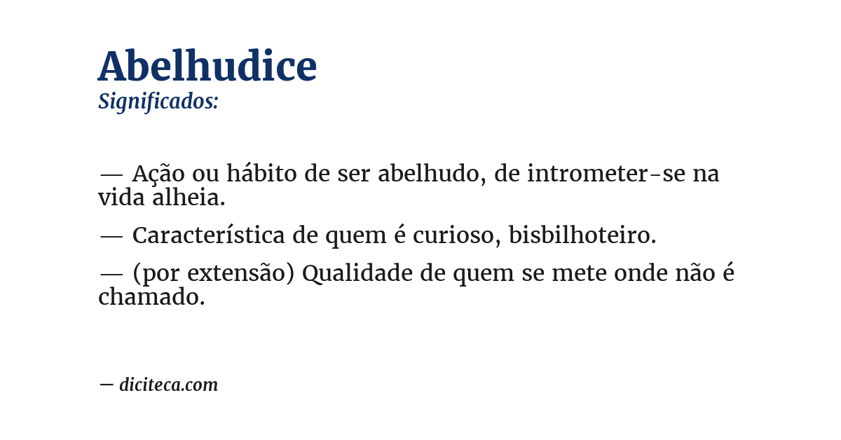 Significado de abelhudice