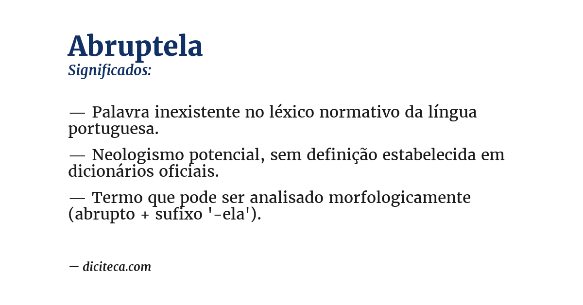 Significado de abruptela