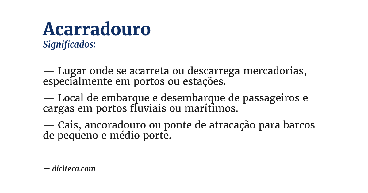 Significado de acarradouro