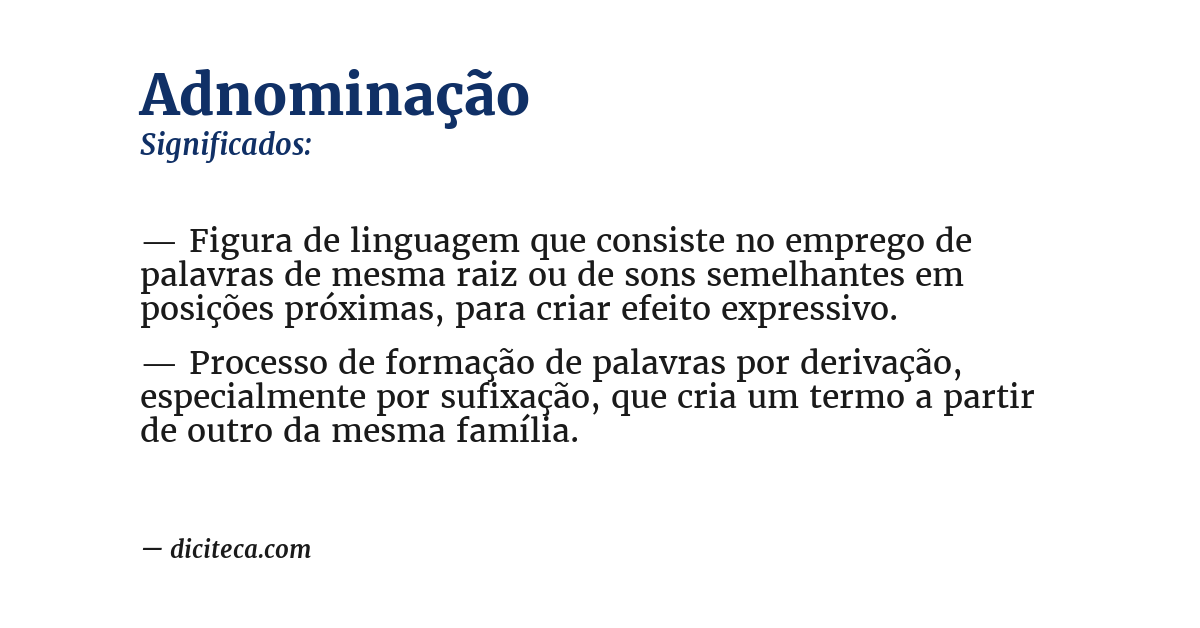 Significado de adnominação