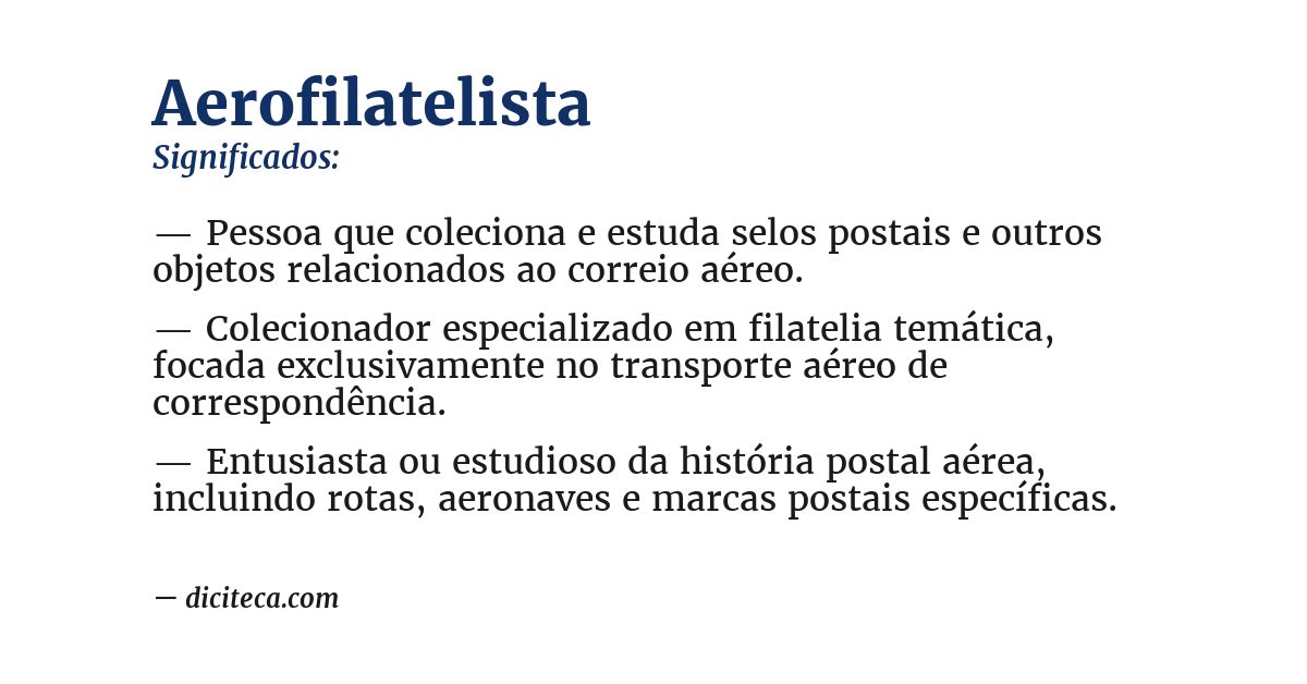 Significado de aerofilatelista