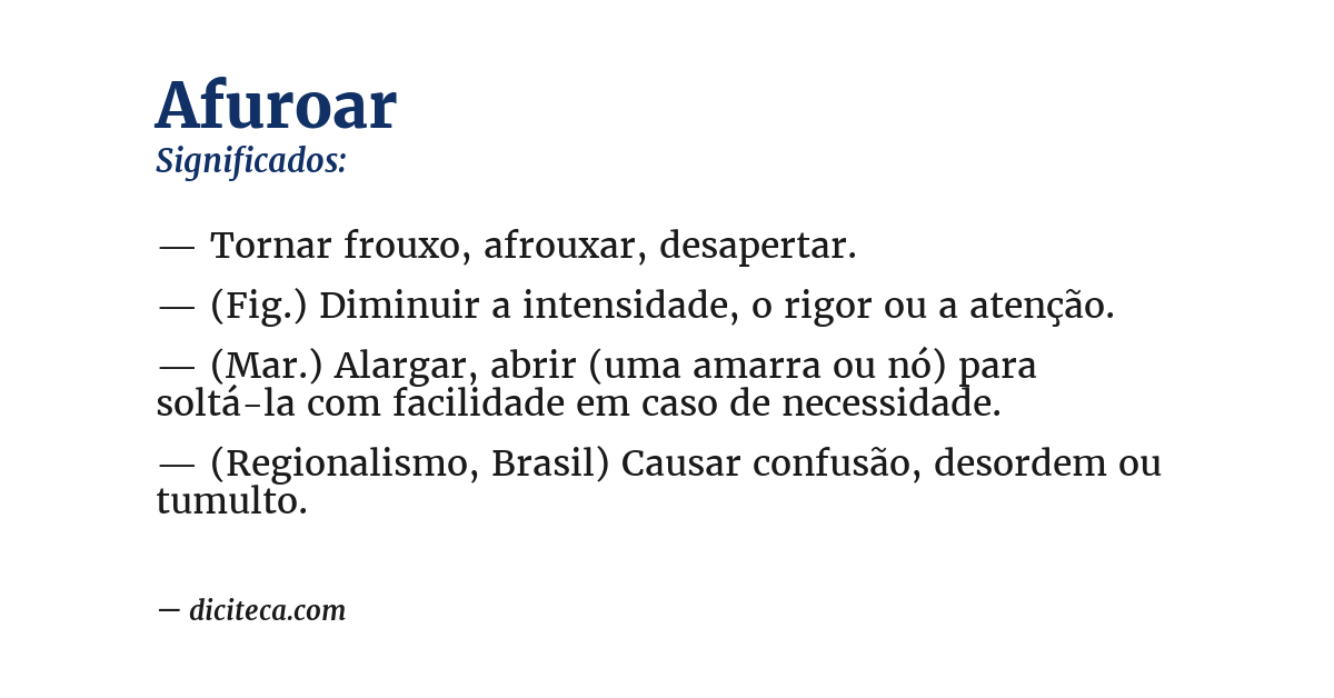 Significado de afuroar