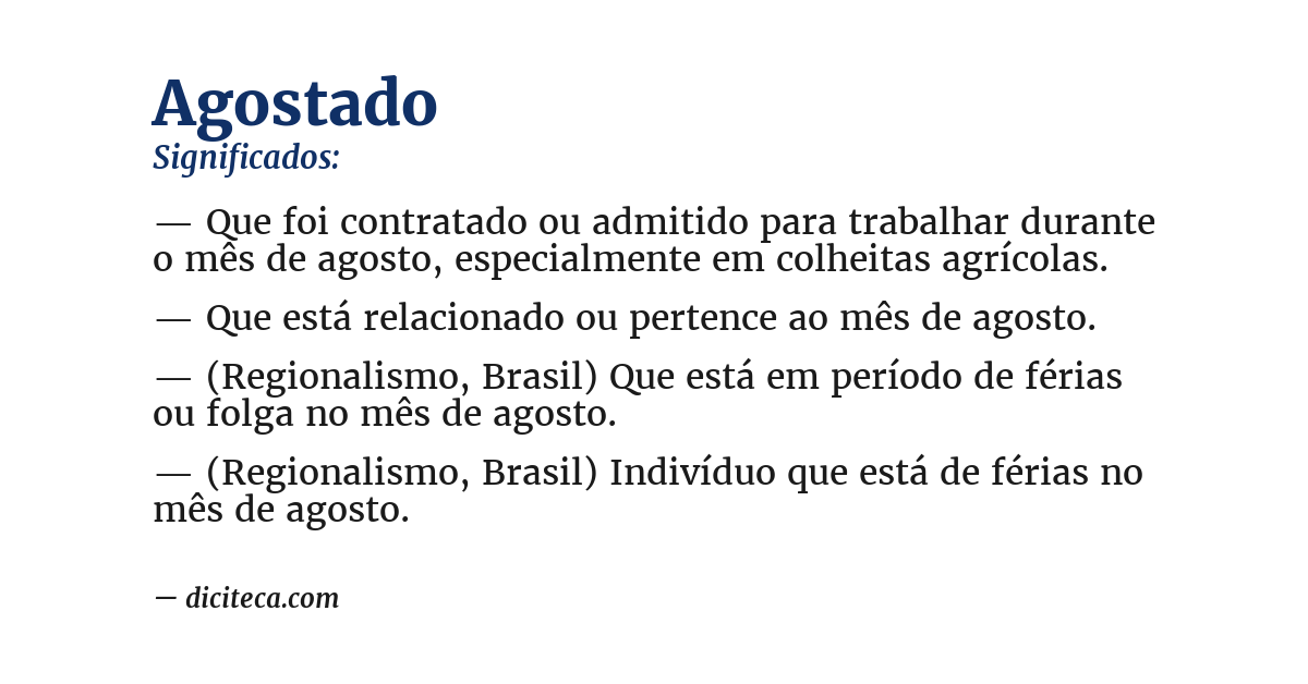 Significado de agostado