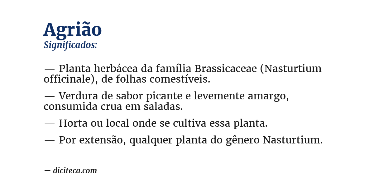 Significado de agrião