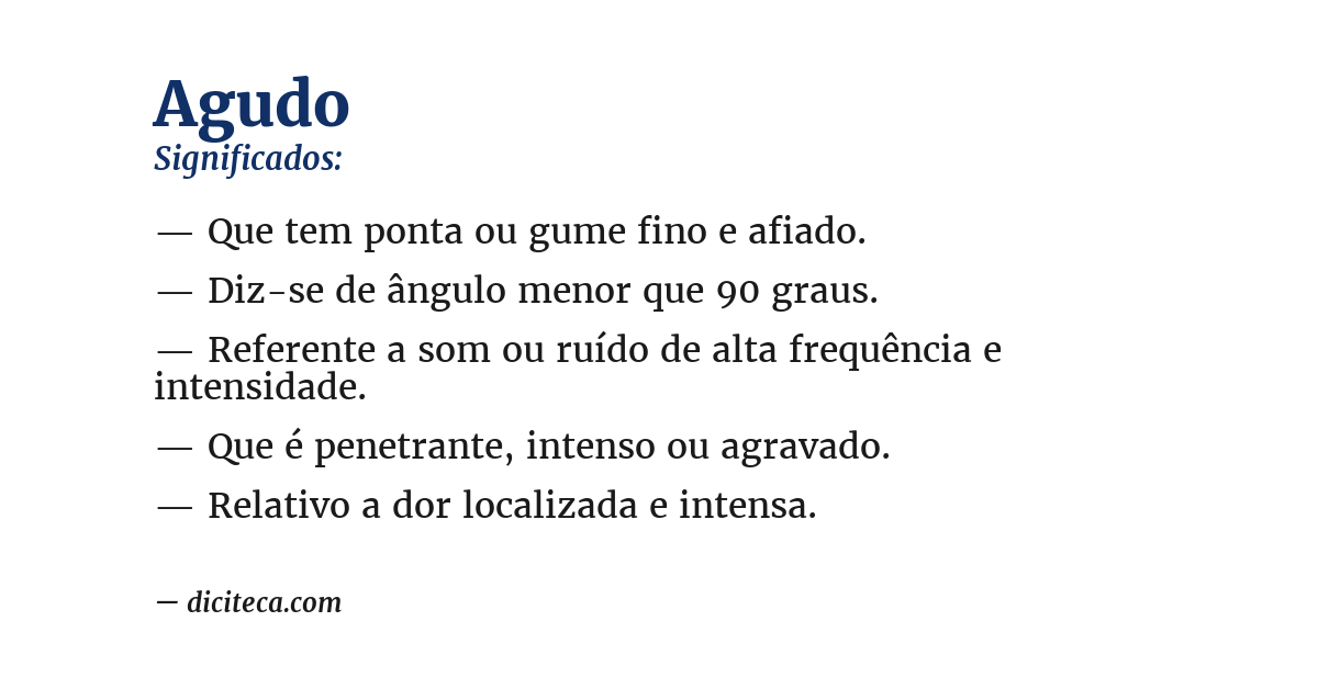 Significado de agudo