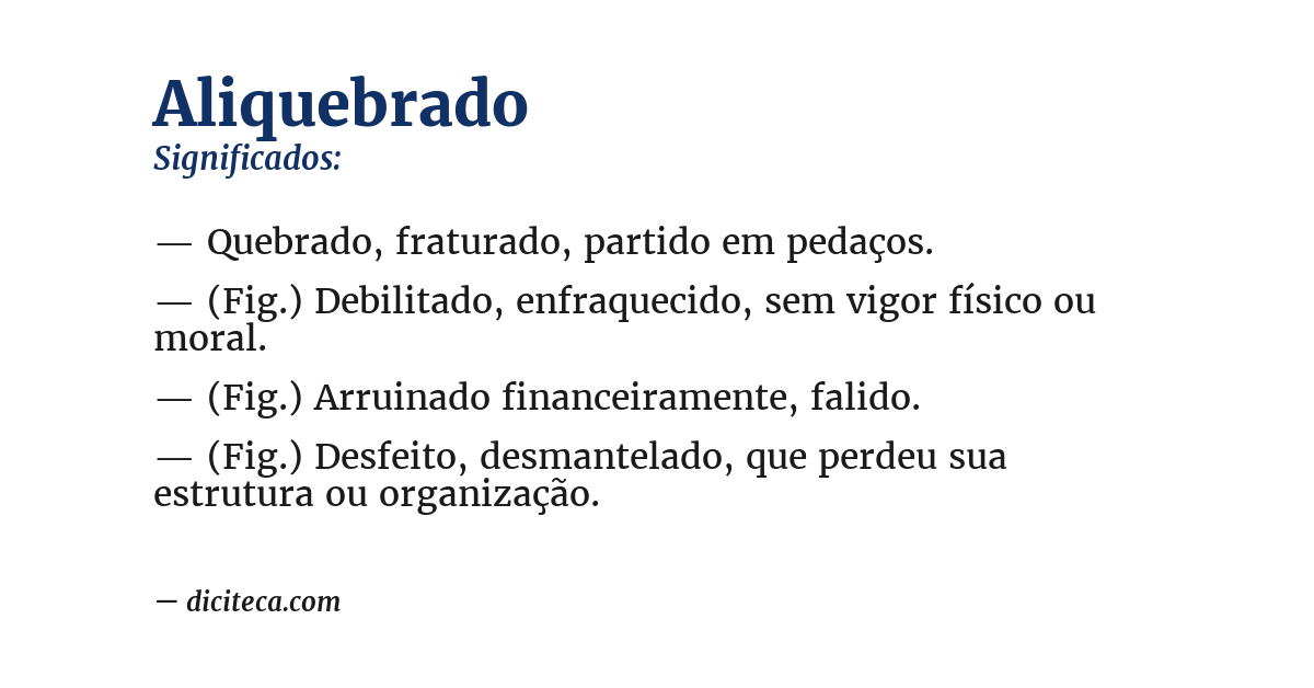 Significado de aliquebrado