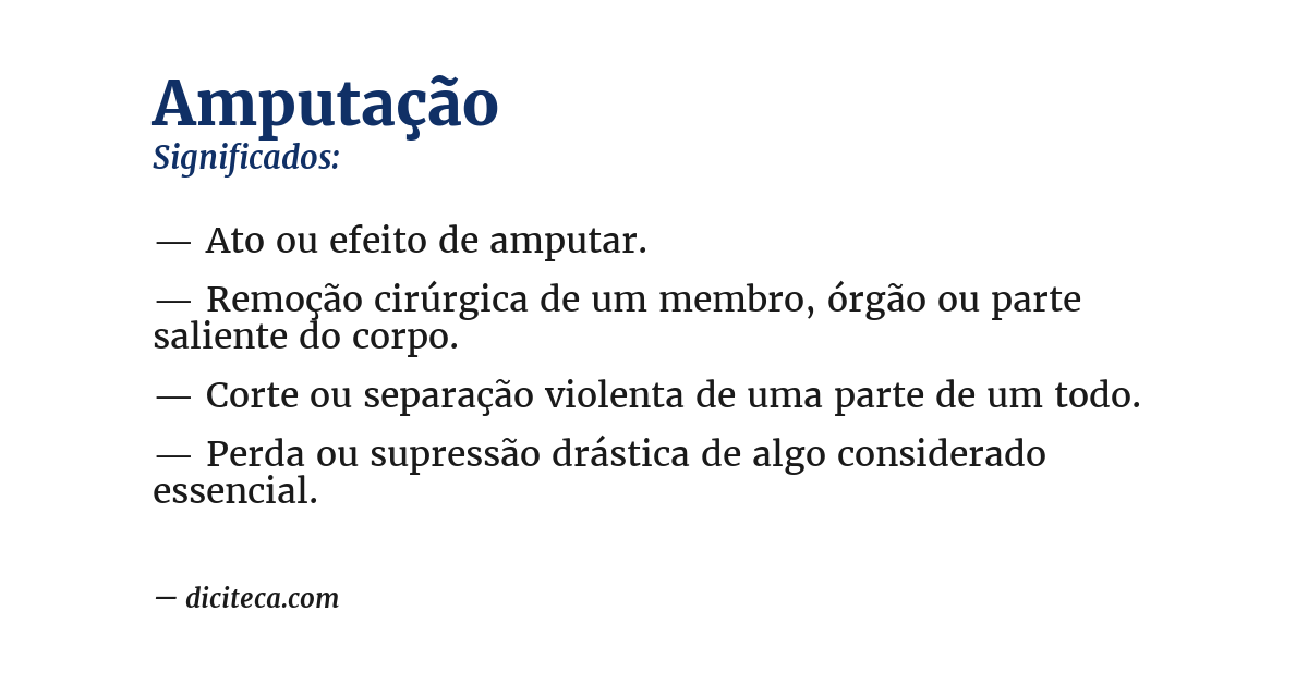 Significado de amputação