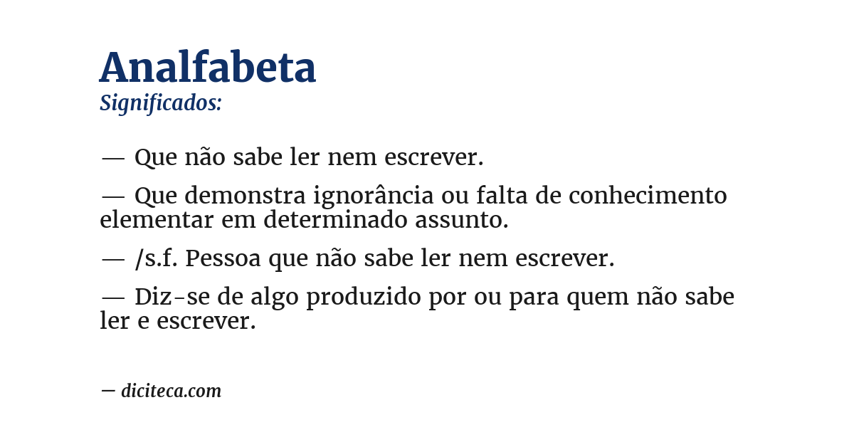 Significado de analfabeta