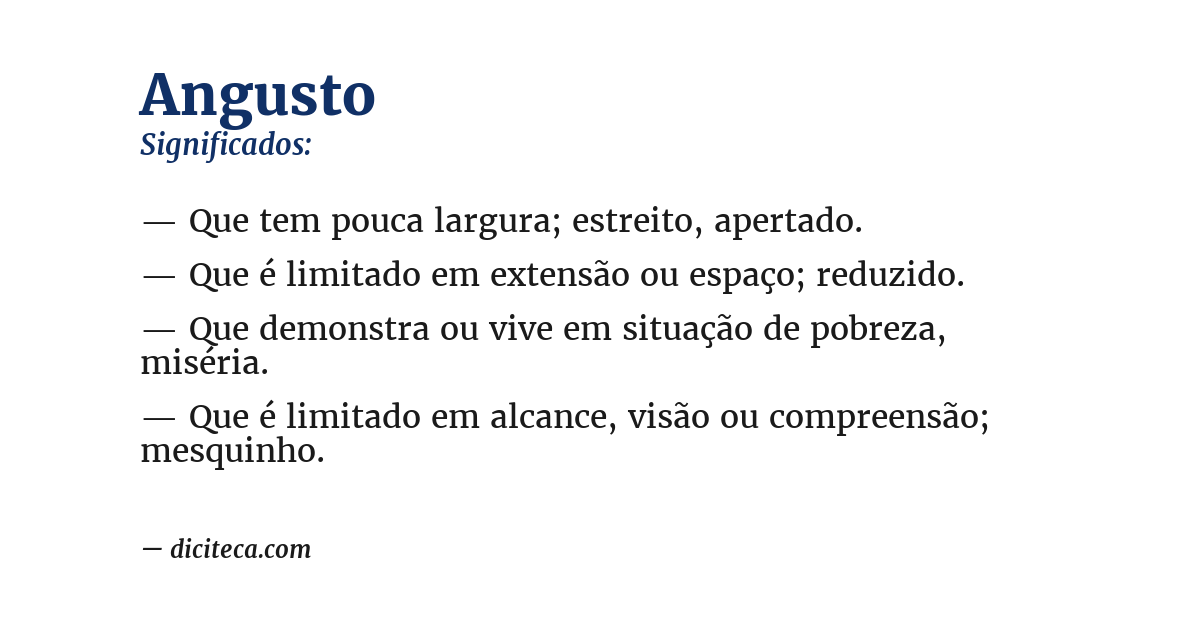 Significado de angusto